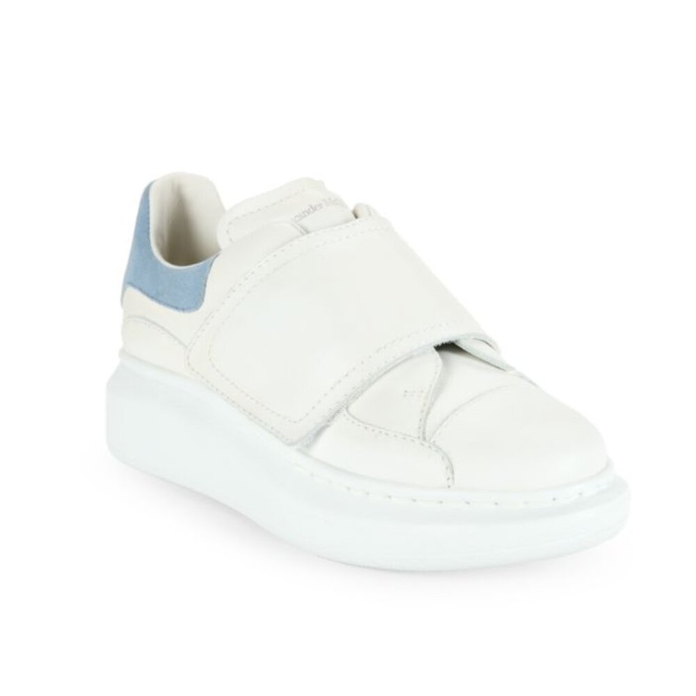 NWT Alexander McQueen Kids Molly Sneakers White Leather Touch Top Chunky Sole